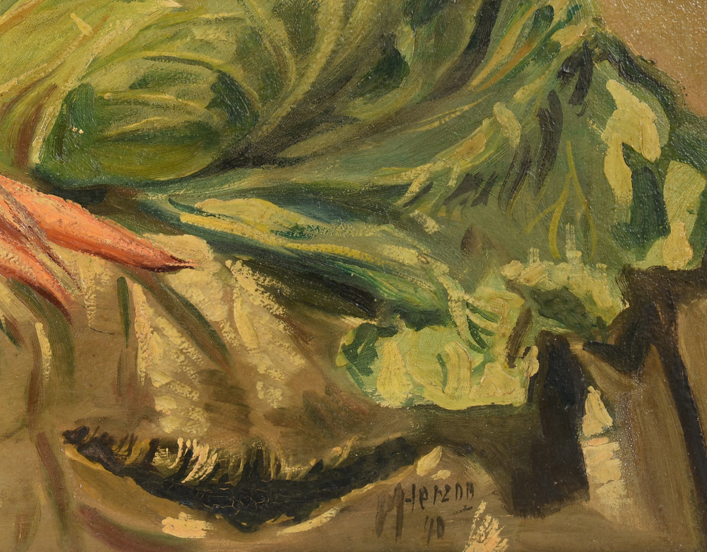 M. Herzon Original 1970 Oil Still Life on Academy Board