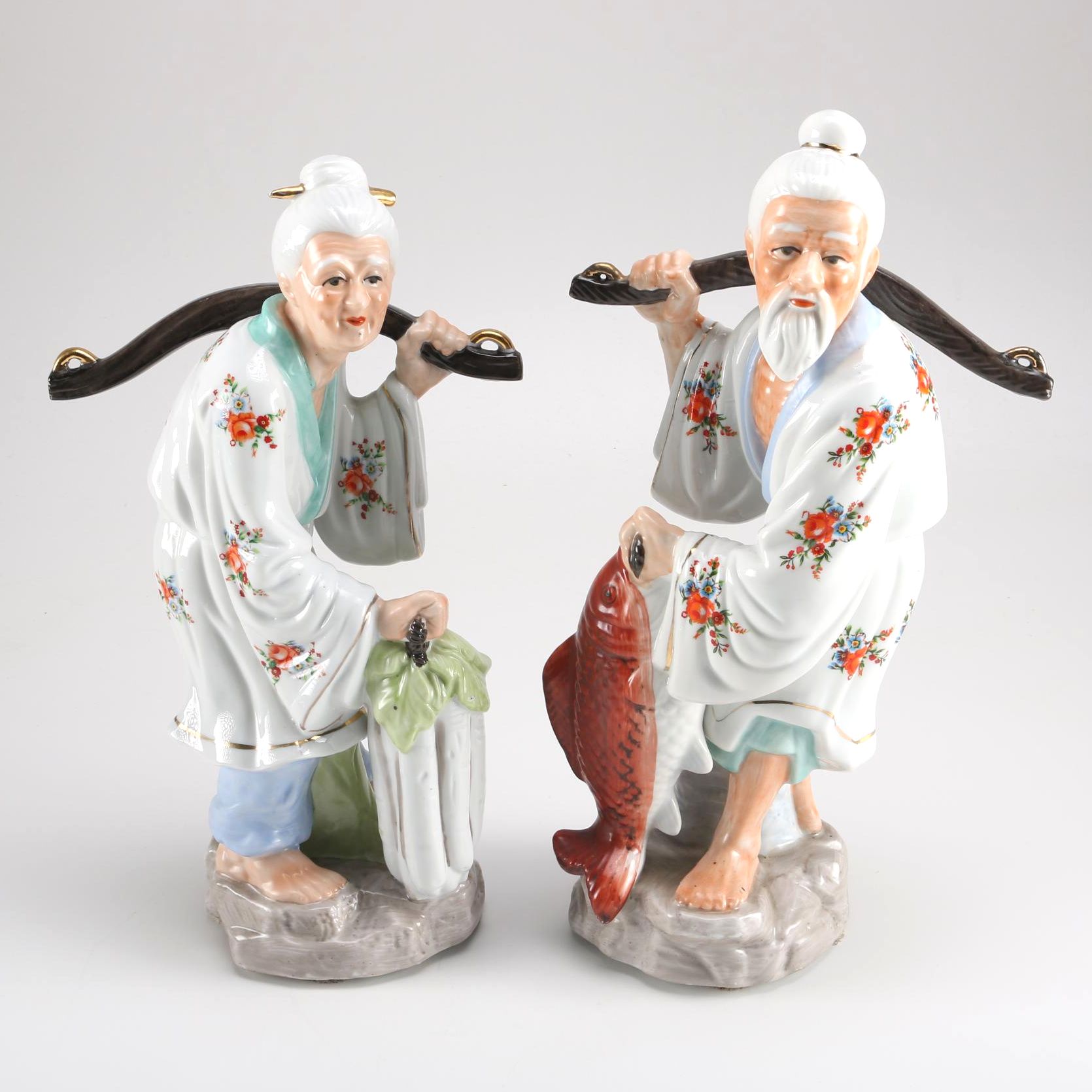 Japanese Man And Woman Figurines