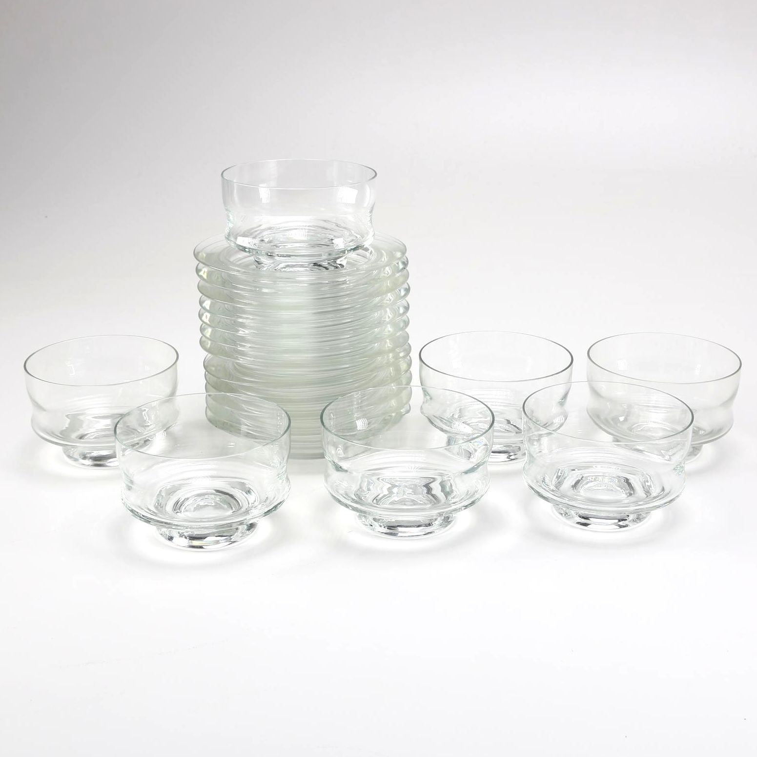 Clear Glass Bowls and Dessert Plates