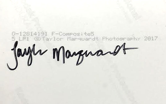 Taylor Marquardt Original Signed Metallic Composite Photograph