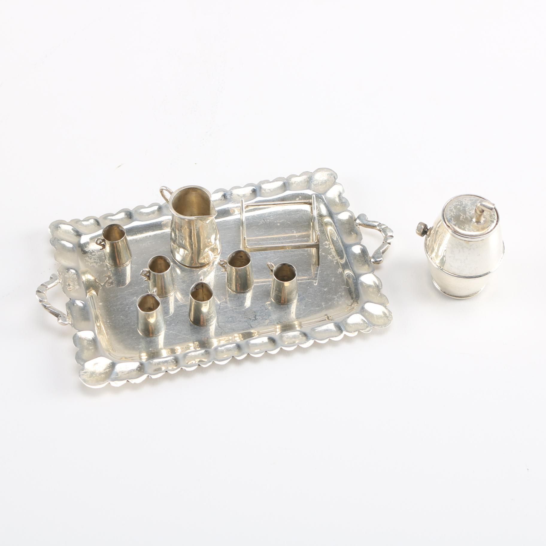 Miniature Sterling Silver Pitcher and Mug Set