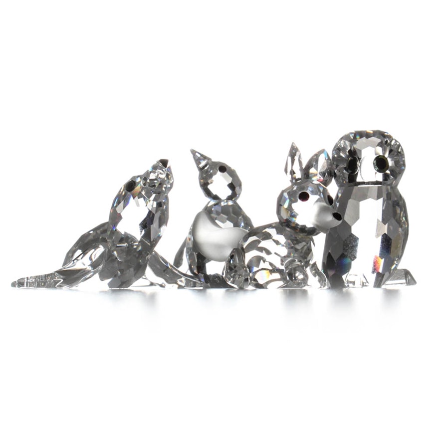 Swarovski Crystal Figurines with Mirrored Stand