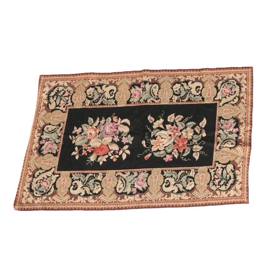 Hand-Woven Aubusson-Style Accent Rug