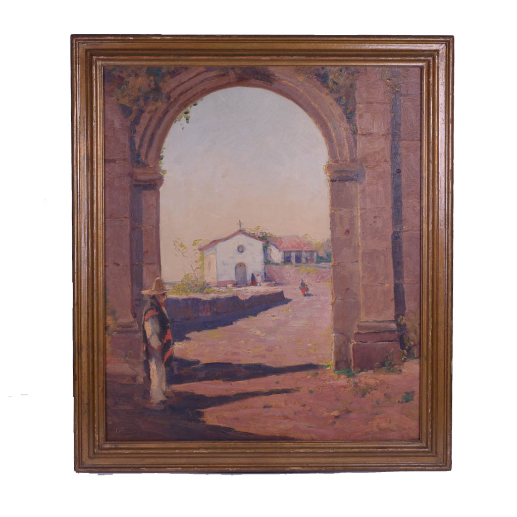 Excellent Anthony Thieme Oil on Canvas Painting of Mexican Scene