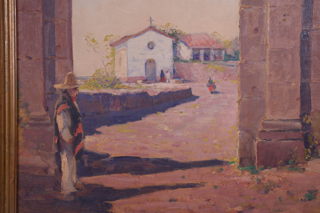 Excellent Anthony Thieme Oil on Canvas Painting of Mexican Scene