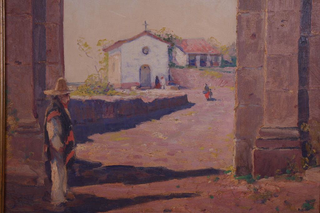 Excellent Anthony Thieme Oil on Canvas Painting of Mexican Scene