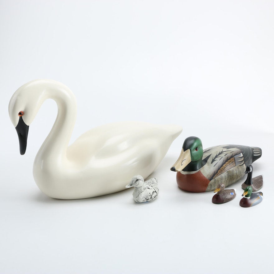 Wooden Duck, Goose and Swan Figures