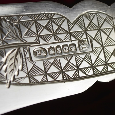 Antique Philip Ashberry & Sons Bakelite Handle, Silver Plated Fork and Knife Set