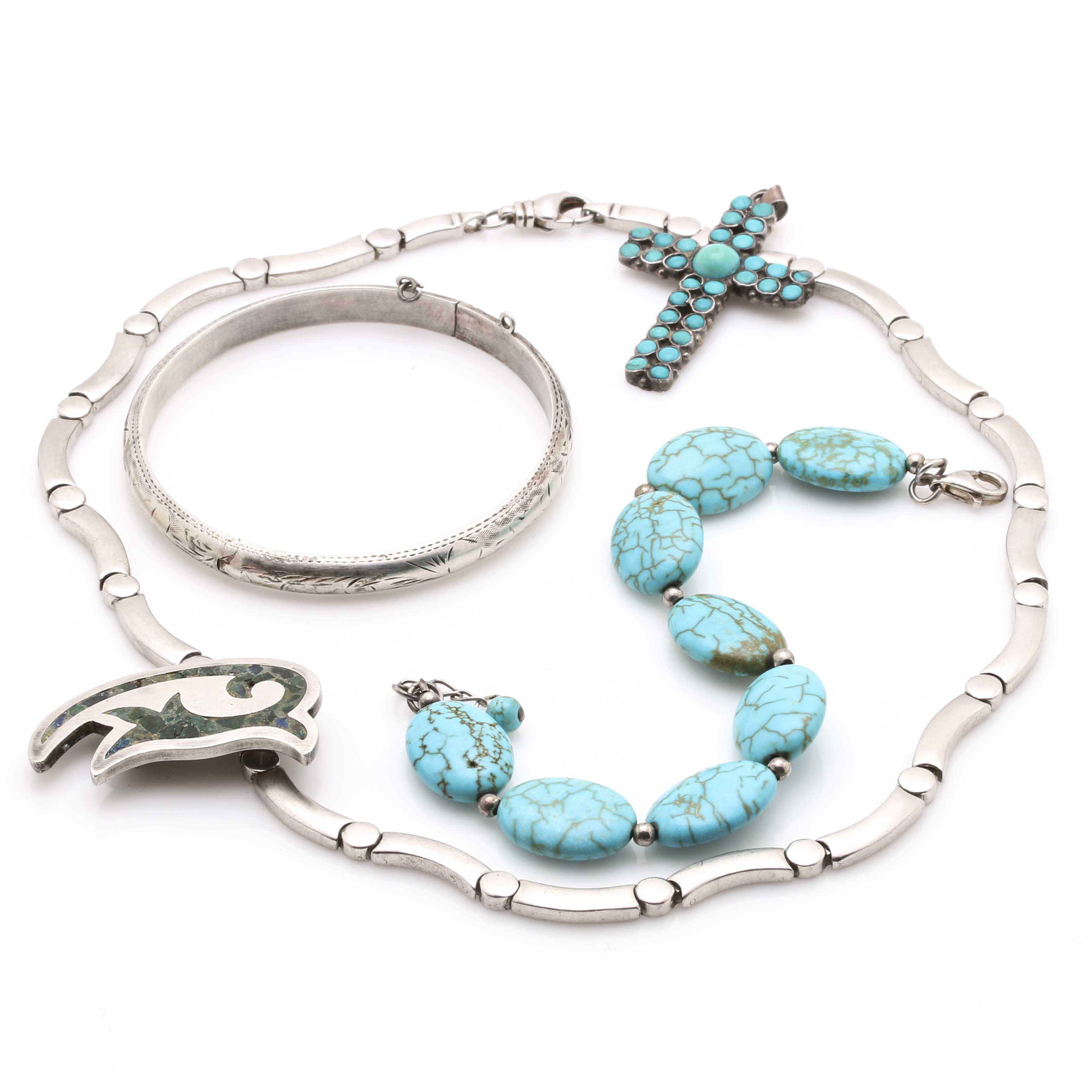 Assortment of Sterling Silver Semi-Precious Stone Jewelry