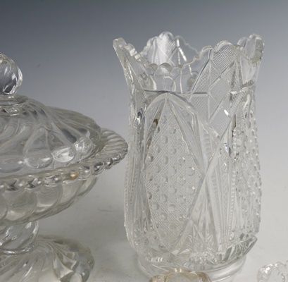 Glass Vase, Candy Dish and Individual Salts