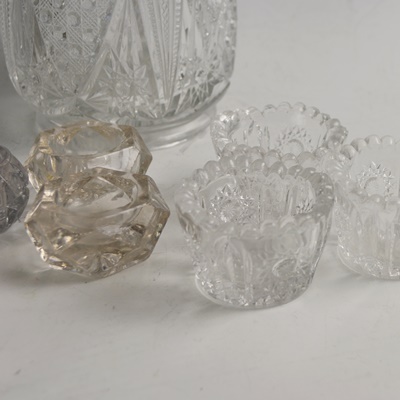 Glass Vase, Candy Dish and Individual Salts