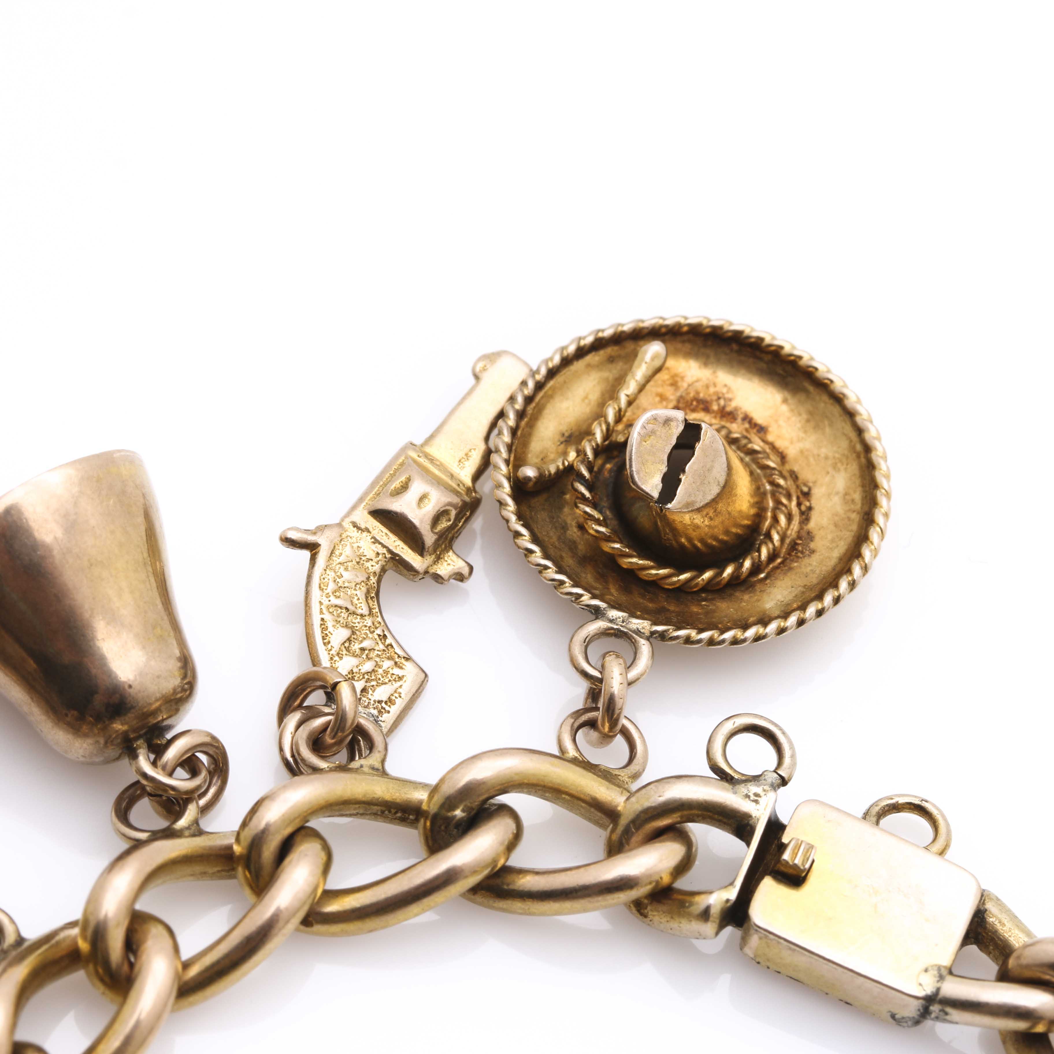 Costume Jewelry Pieces Including Charm Bracelet