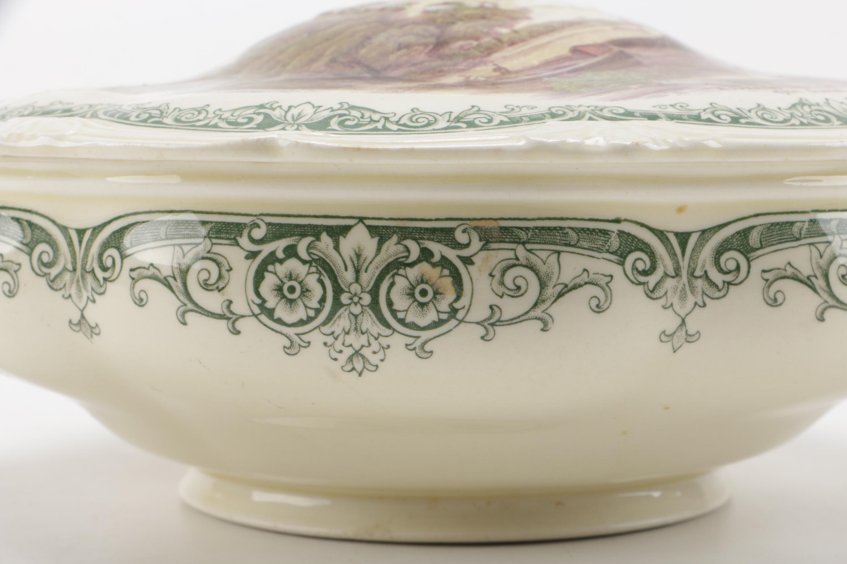 Grindley English Fine Porcelain Covered Dish After Constable
