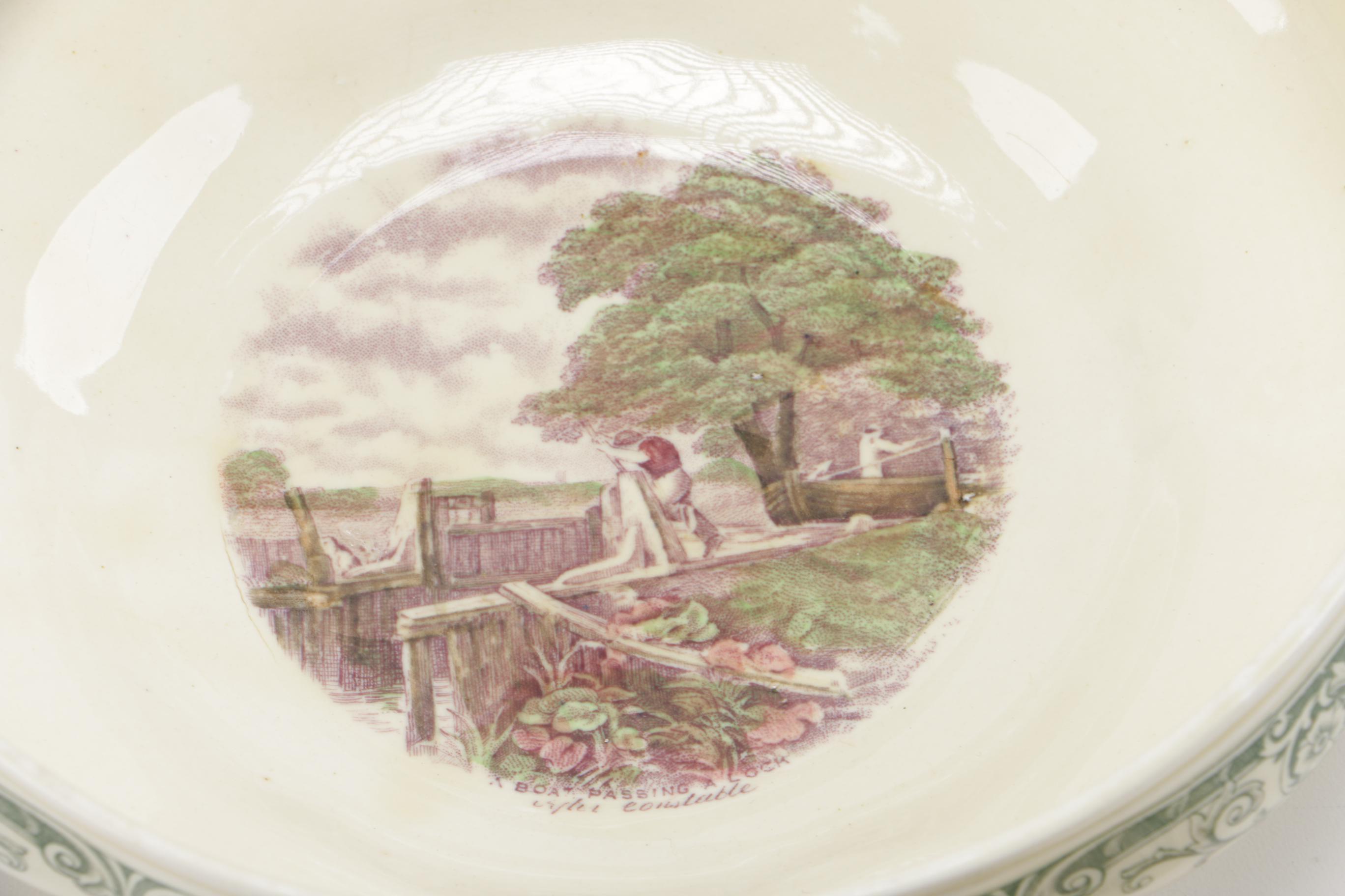 Grindley English Fine Porcelain Covered Dish After Constable