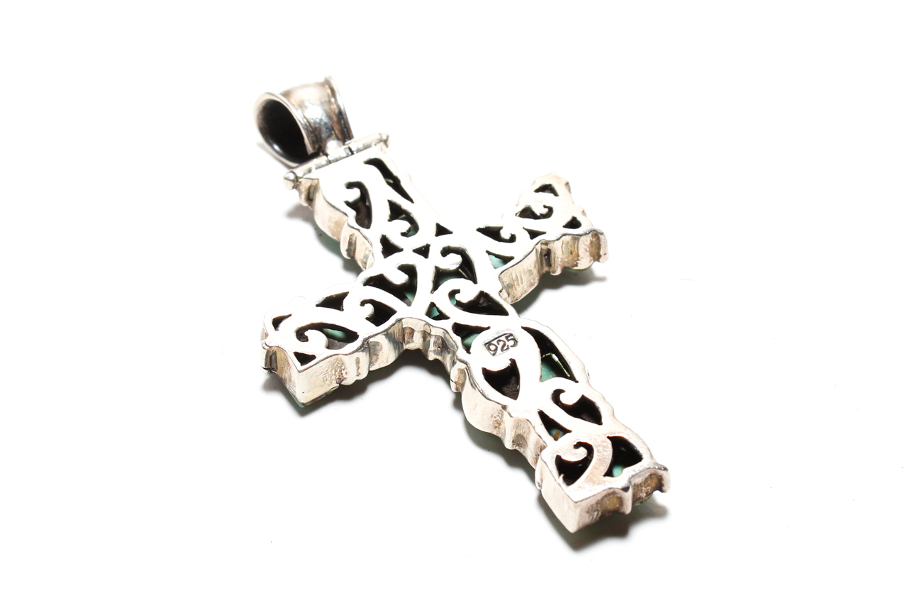 Pair Of Sterling Silver Cross Pendants Including One Sterling Silver Chain