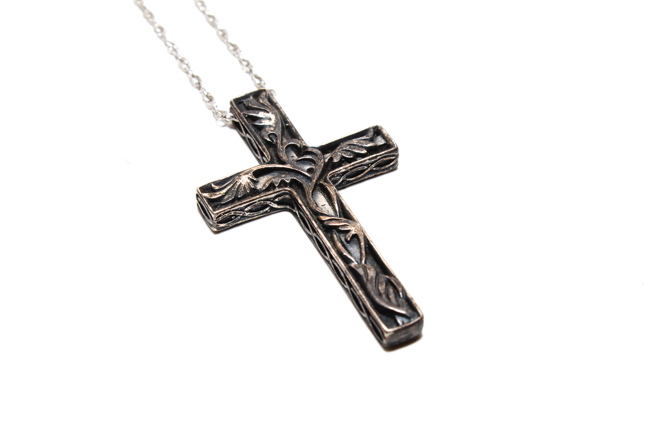 Pair Of Sterling Silver Cross Pendants Including One Sterling Silver Chain