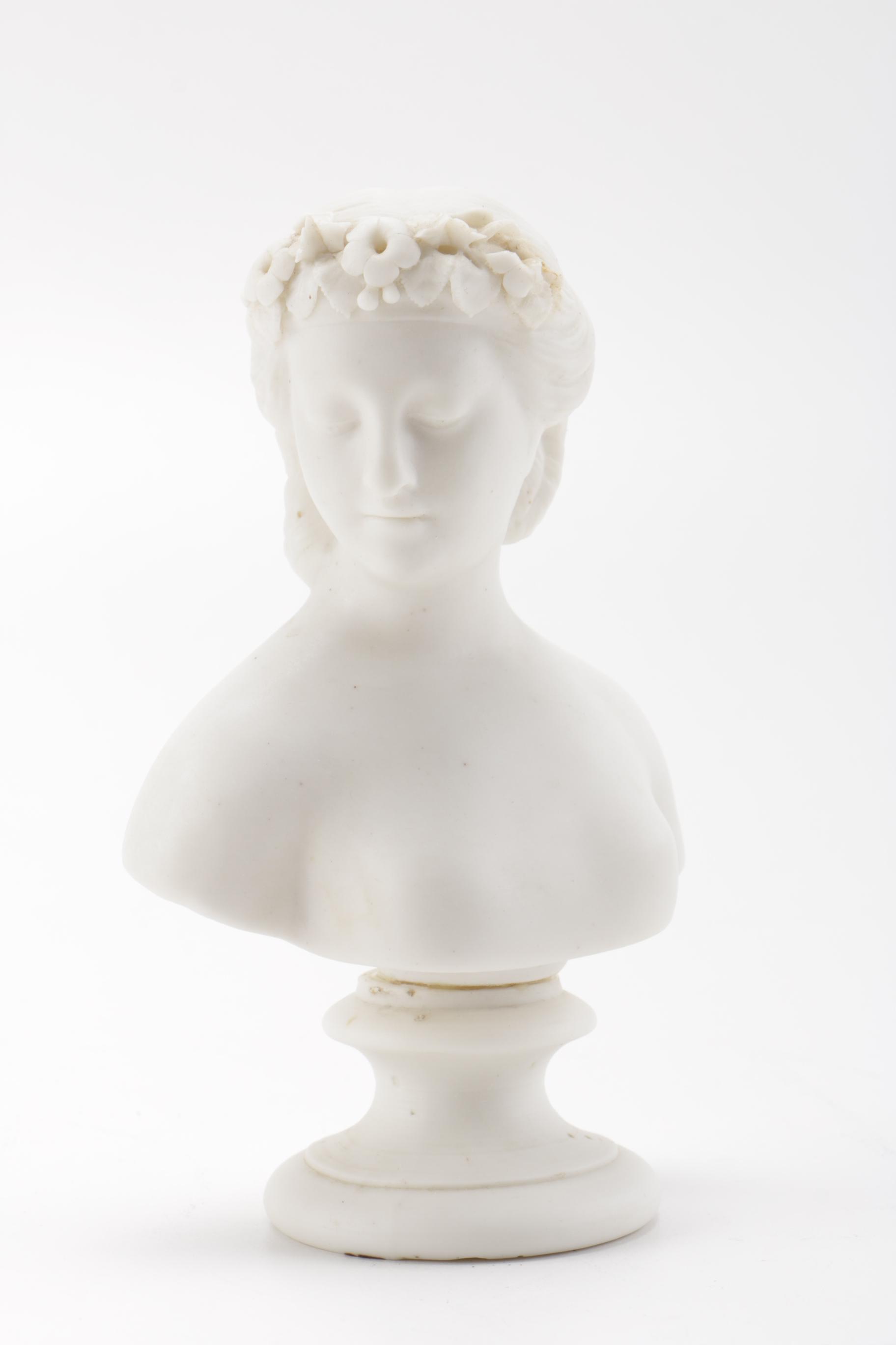 Cupid and Flora Porcelain Busts