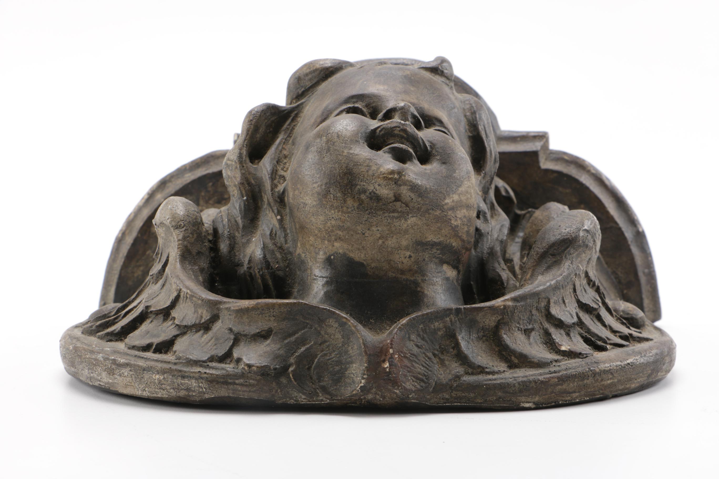 Cast Plaster Cherub Shelf