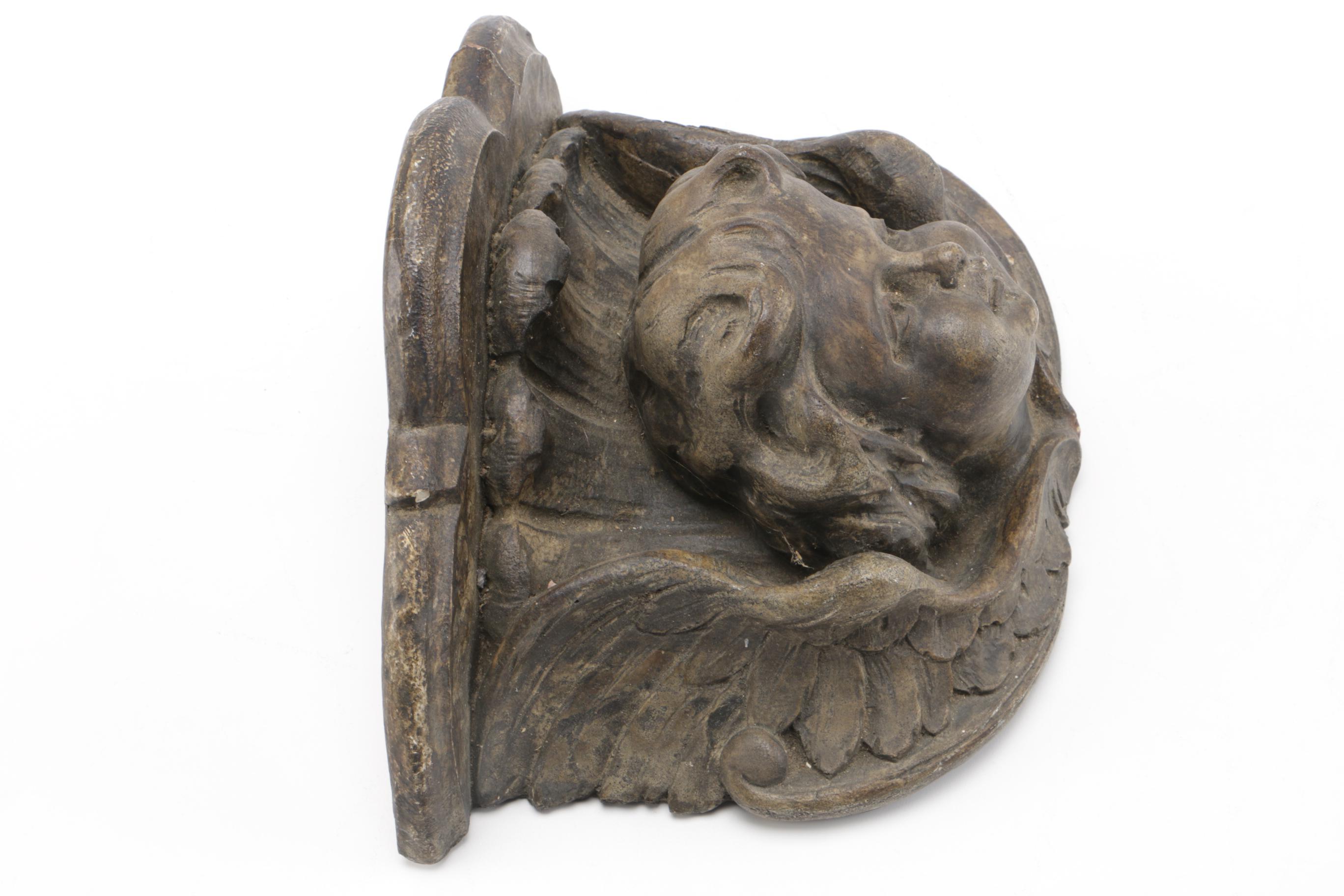 Cast Plaster Cherub Shelf