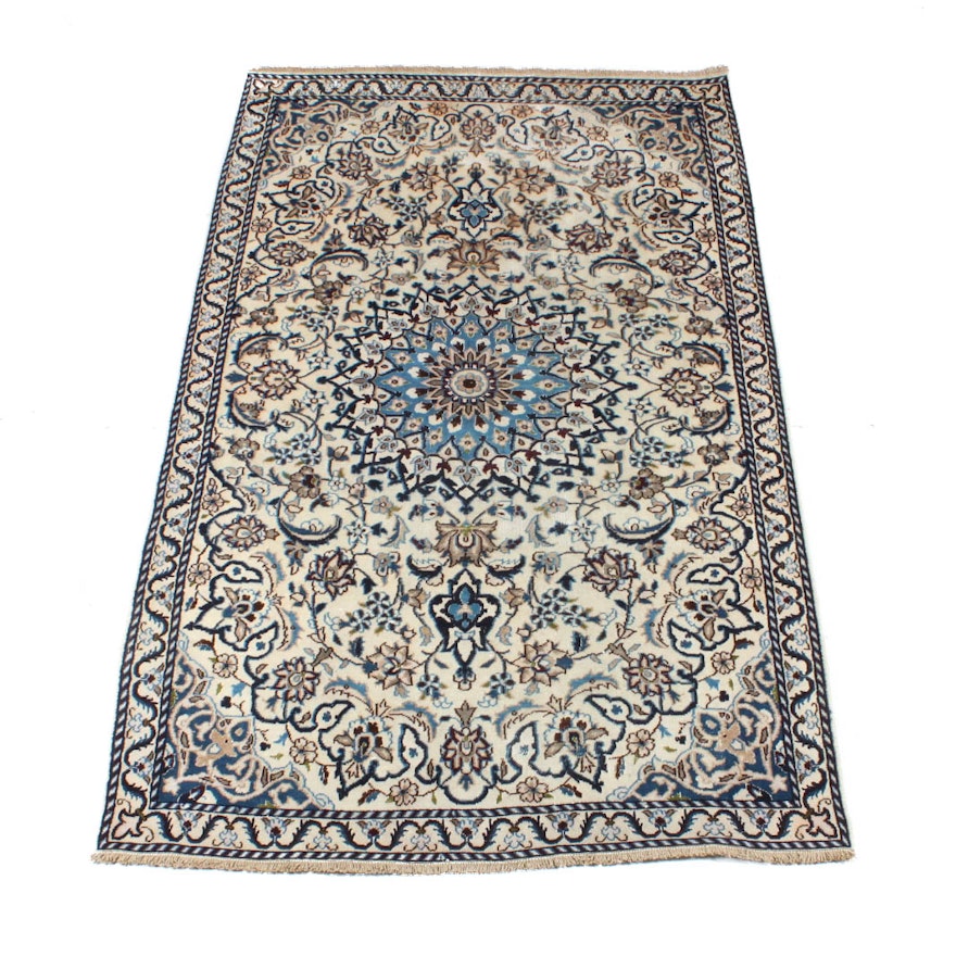 Hand-Knotted Persian Nain Habibiyan Area Rug