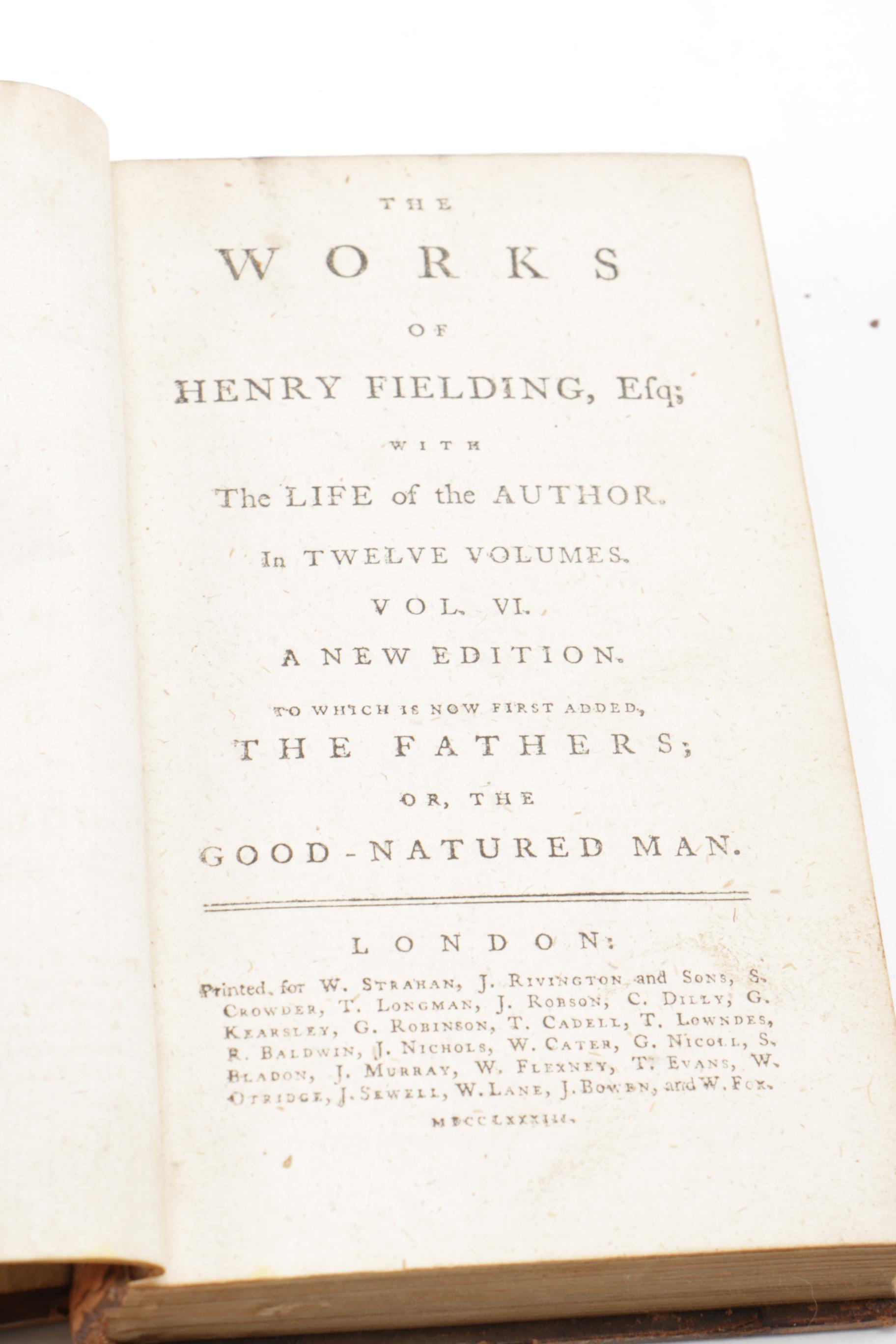 Eight of Twelve Volumes of "The Works of Henry Fielding"