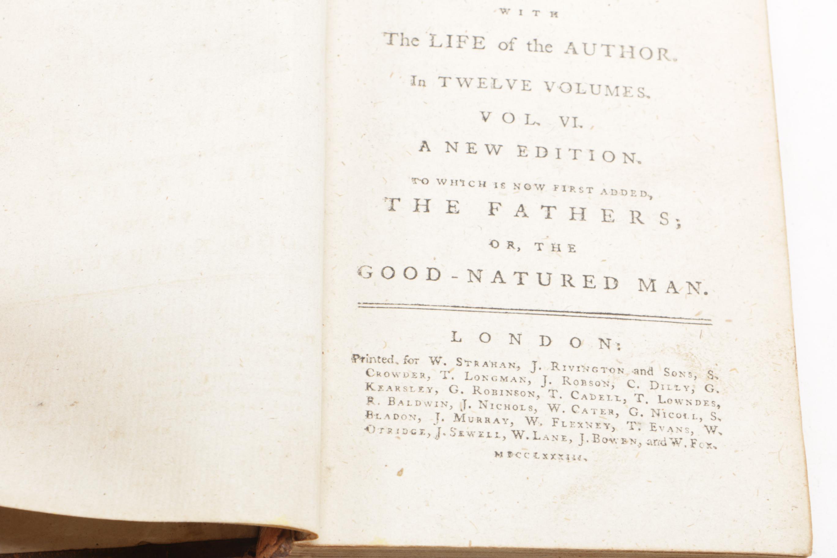 Eight of Twelve Volumes of "The Works of Henry Fielding"