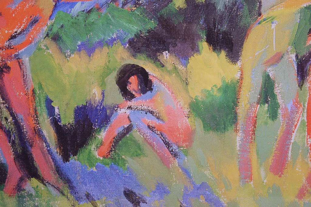 Offset Lithograph of Ernst Ludwig Kirchner's "Nudes Playing Under the Tree"