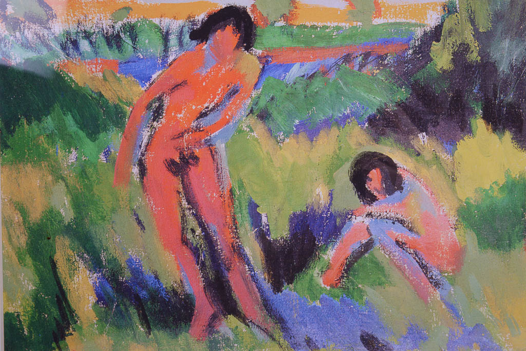 Offset Lithograph of Ernst Ludwig Kirchner's "Nudes Playing Under the Tree"