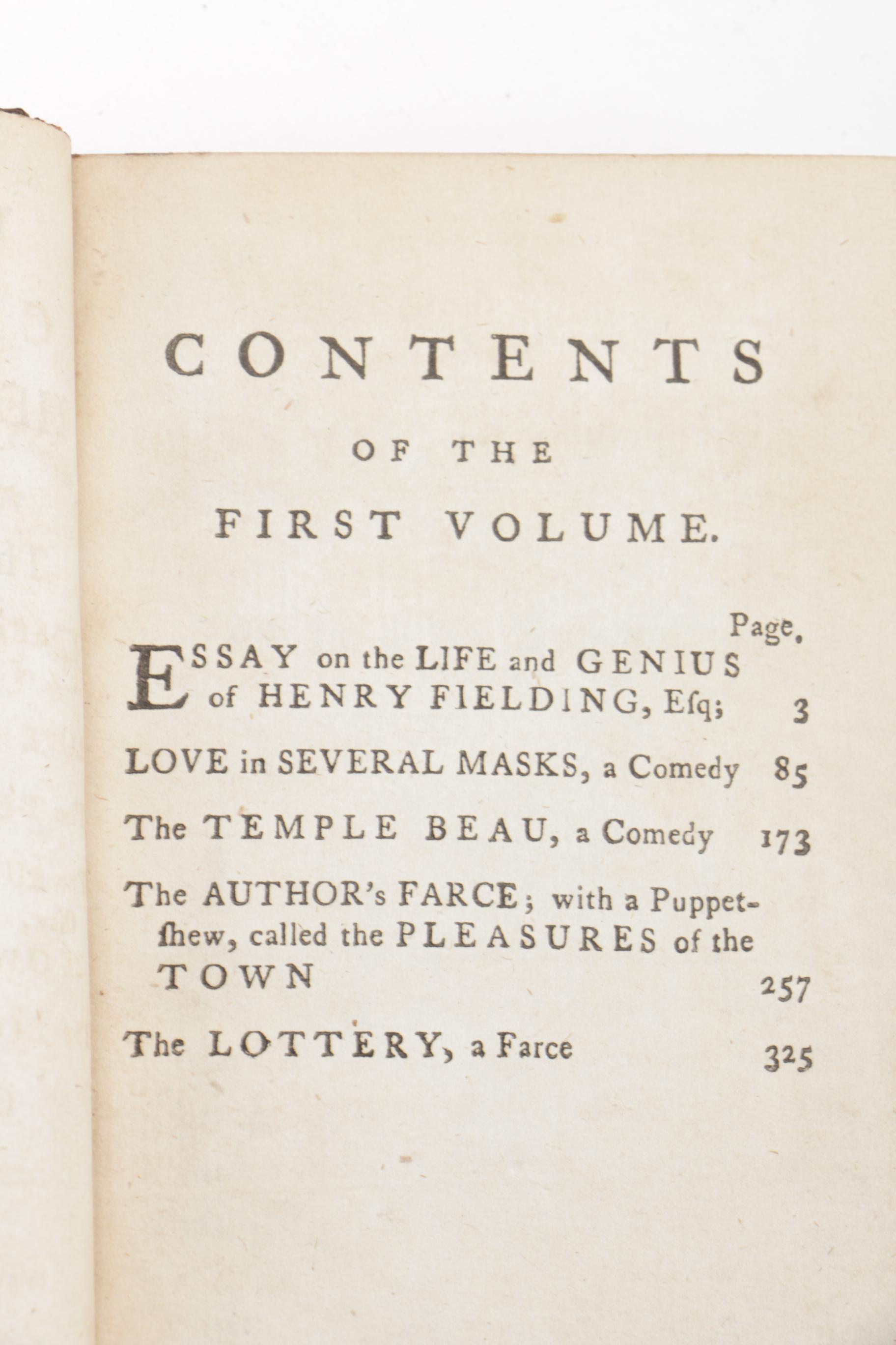Eight of Twelve Volumes of "The Works of Henry Fielding"