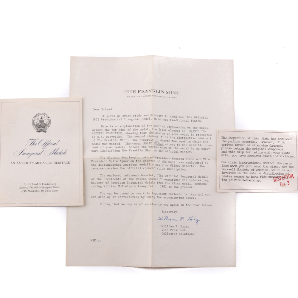 Three Richard Nixon/Spiro Agnew Inaugural Medals