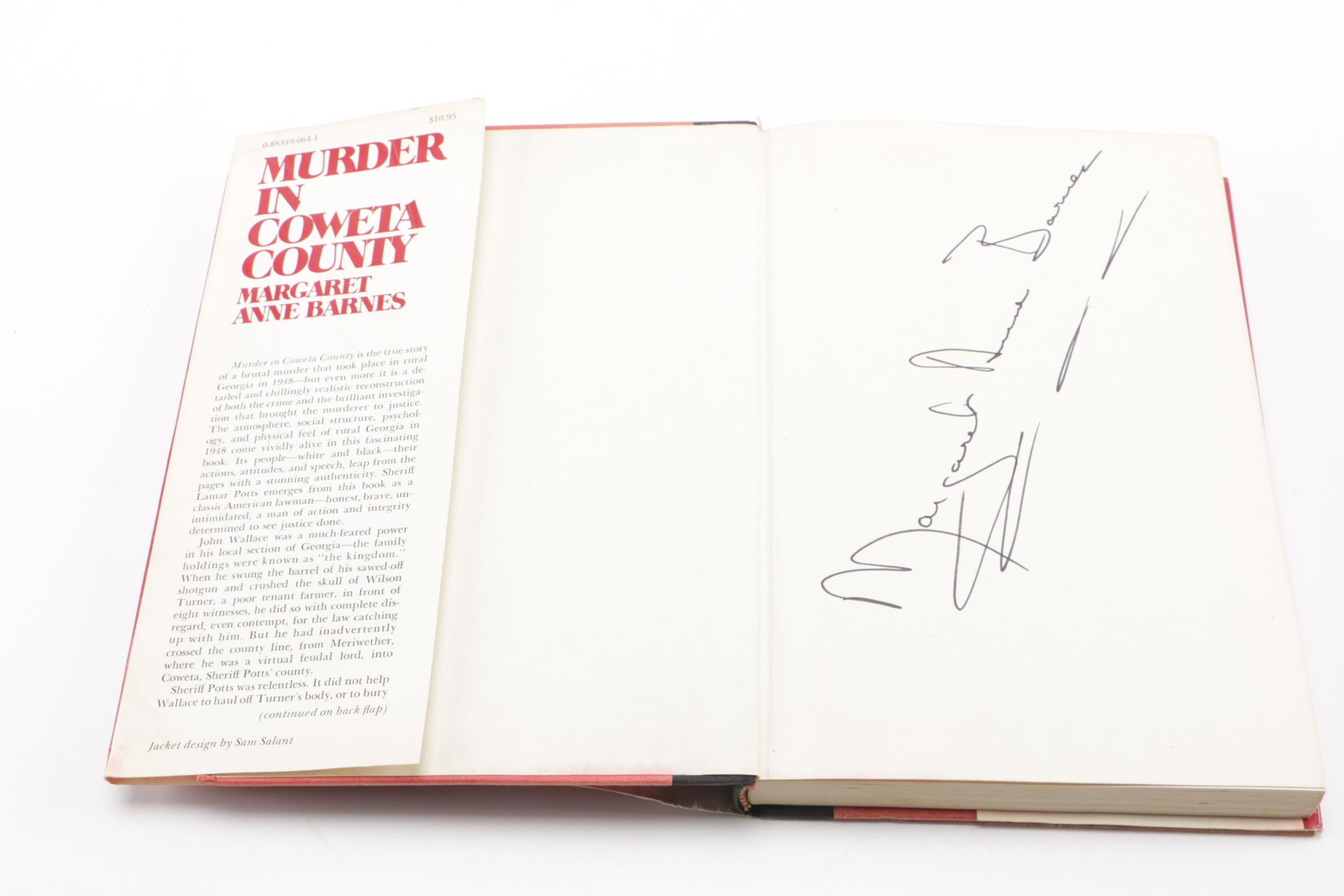 1976 Signed "Murder In Coweta County" by Margaret Anne Barnes