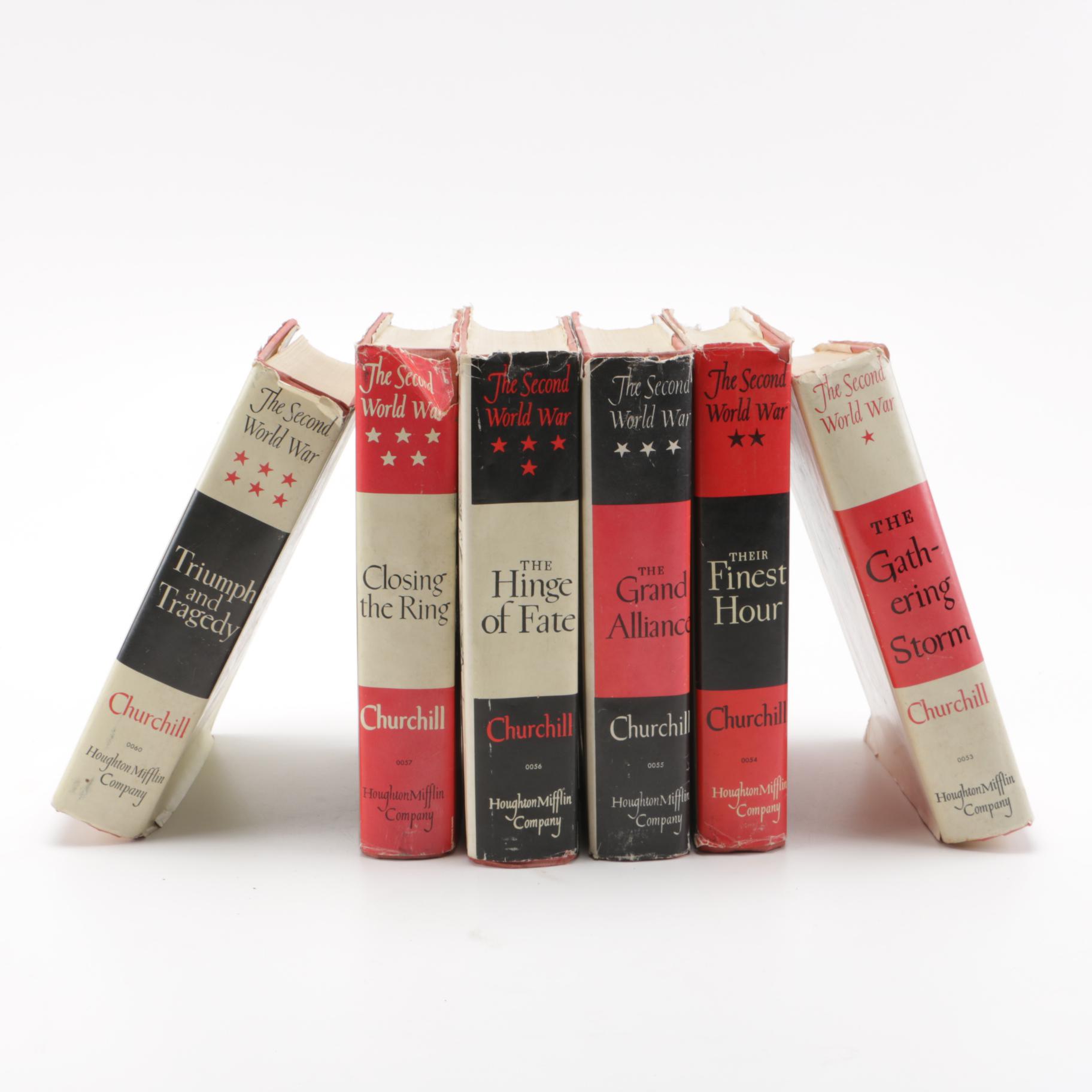 First Edition Six Volume Set of "The Second World War" by Winston Churchill