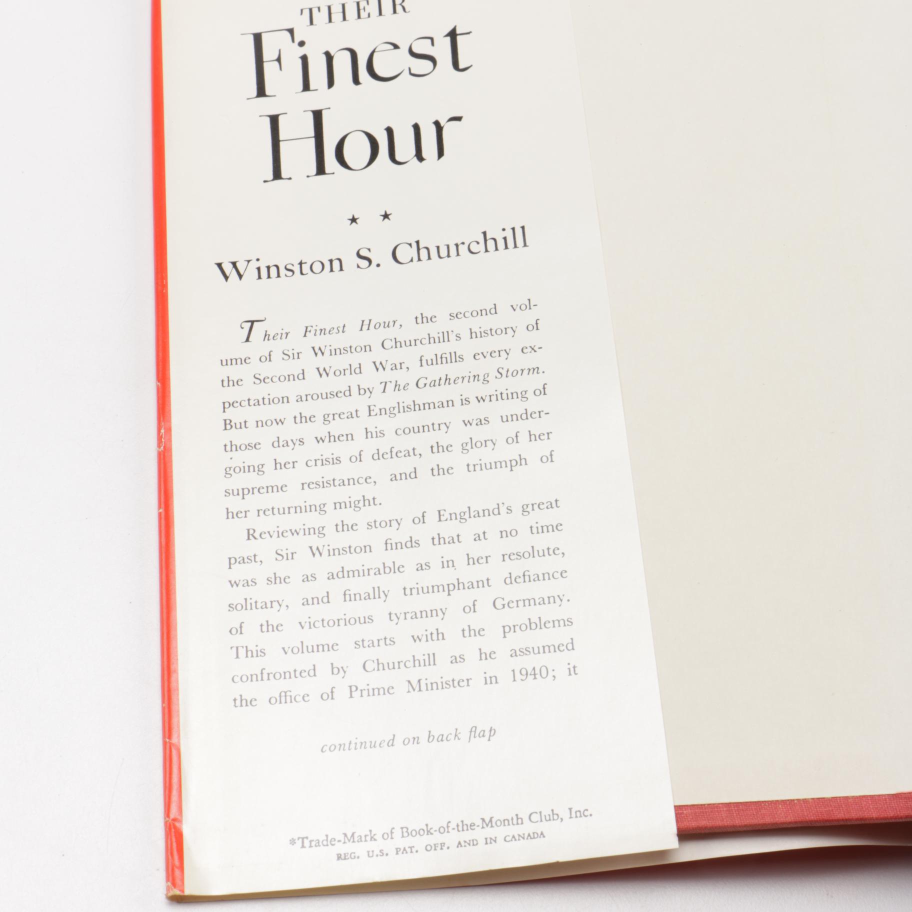 First Edition Six Volume Set of "The Second World War" by Winston Churchill