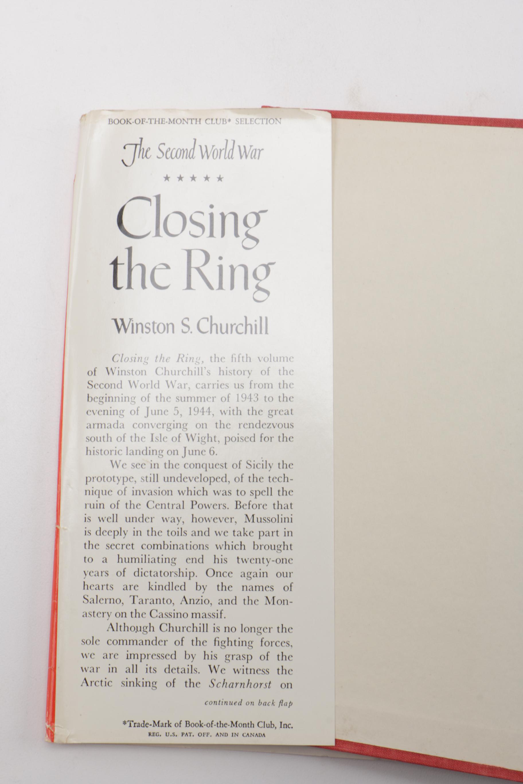 First Edition Six Volume Set of "The Second World War" by Winston Churchill