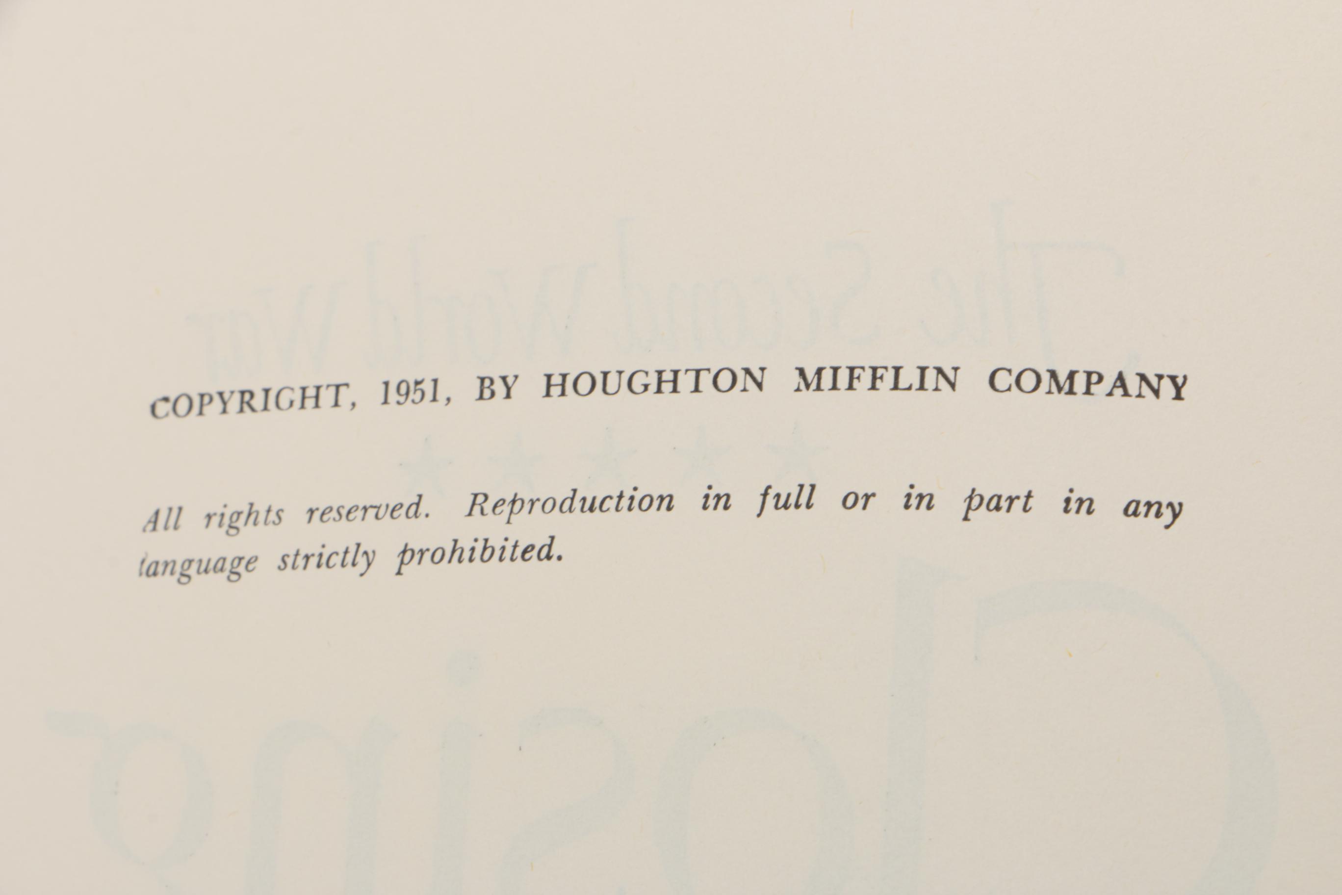 First Edition Six Volume Set of "The Second World War" by Winston Churchill