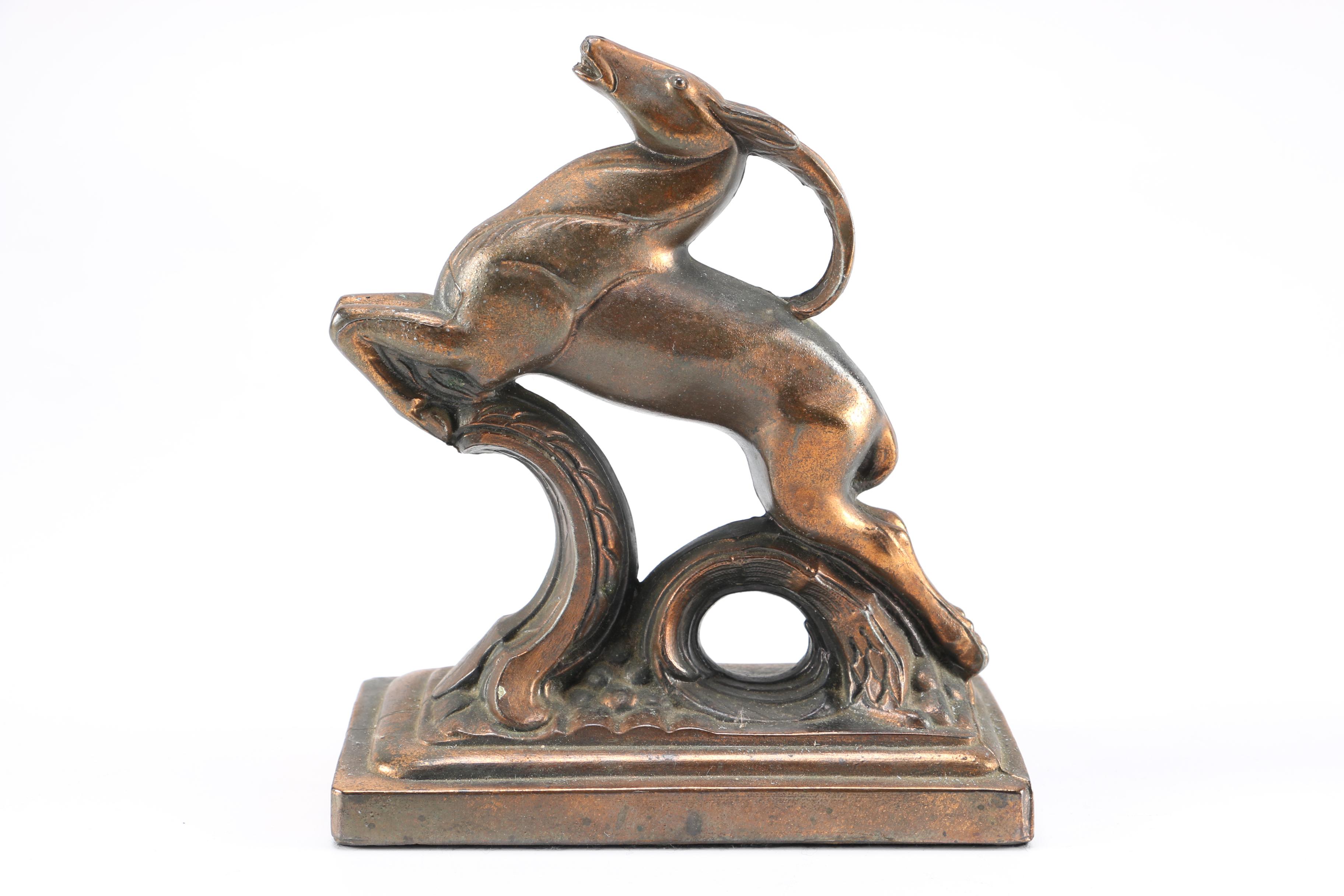 Bronze Antelope Bookends