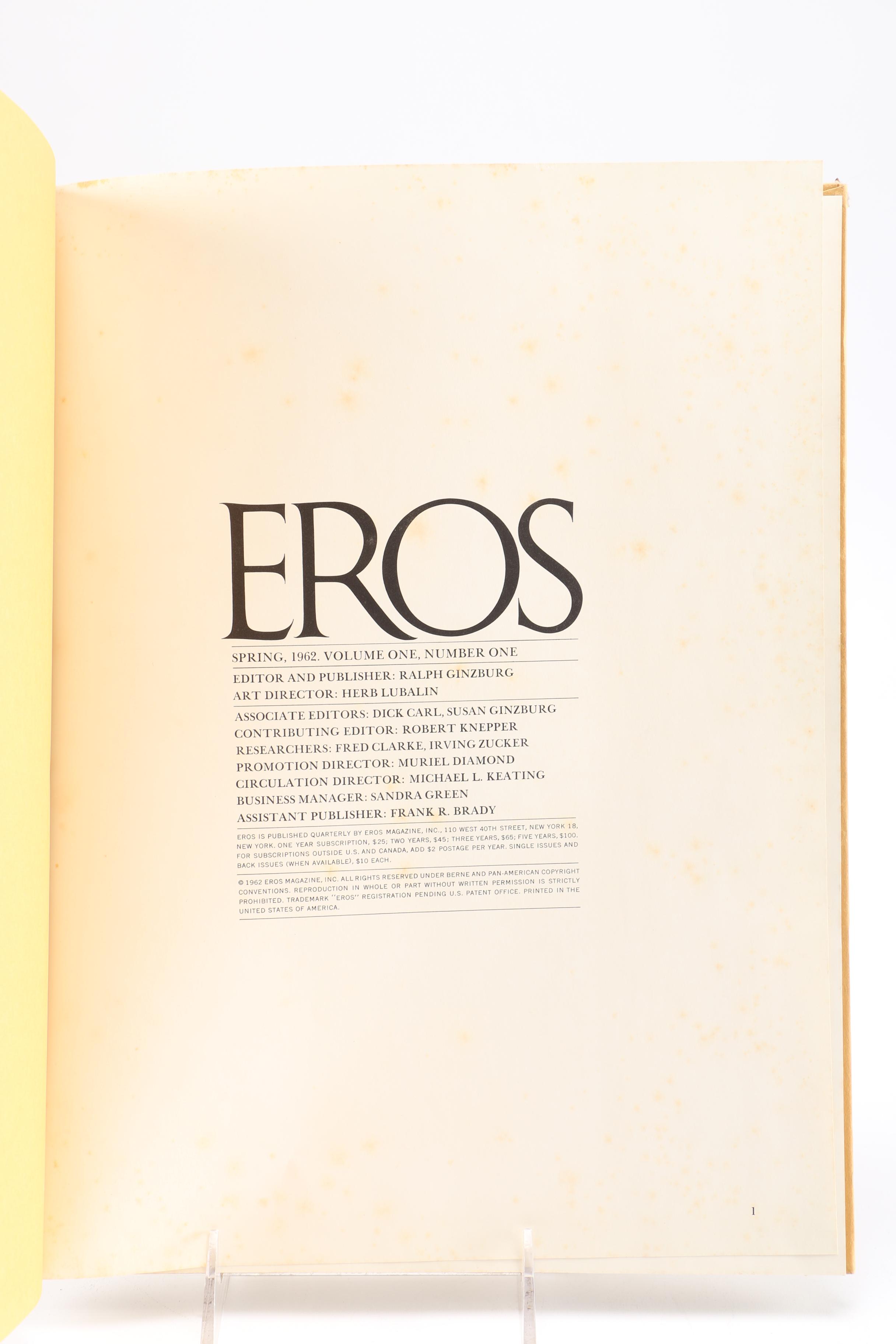 1962 "Eros" Magazine Issues