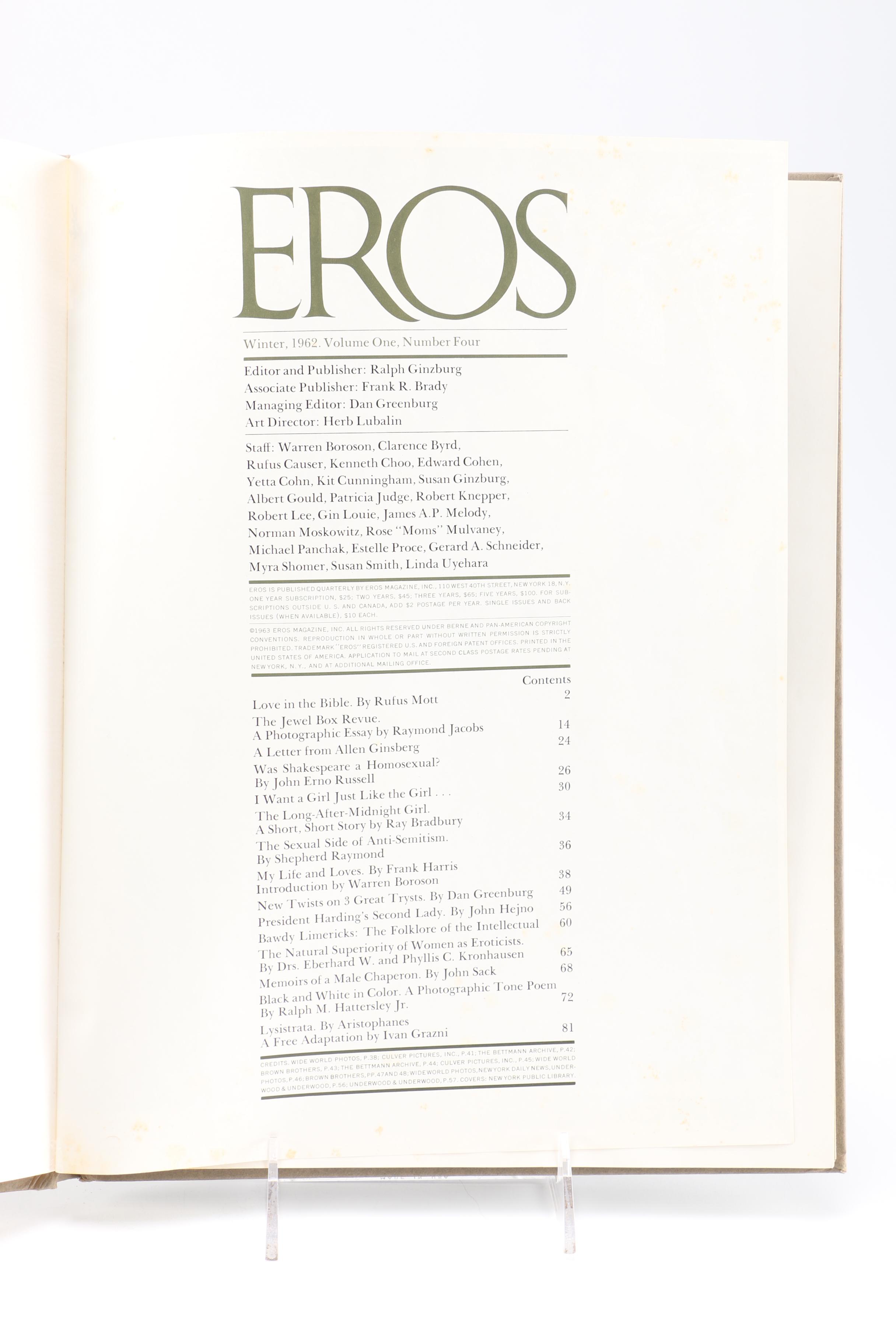 1962 "Eros" Magazine Issues