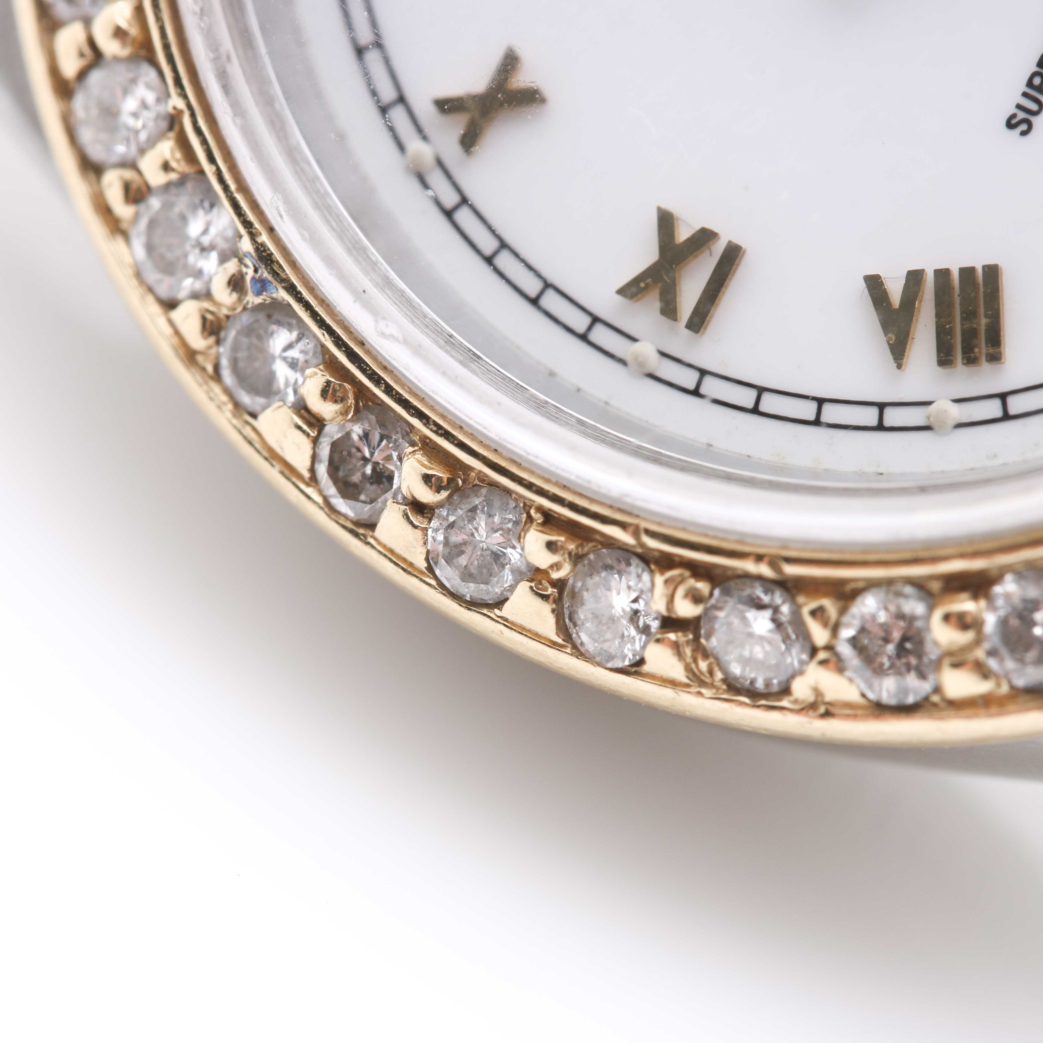 18K Yellow Gold and Stainless Steel Rolex Oyster Perpetual Datejust Model 69173 Diamond Watch