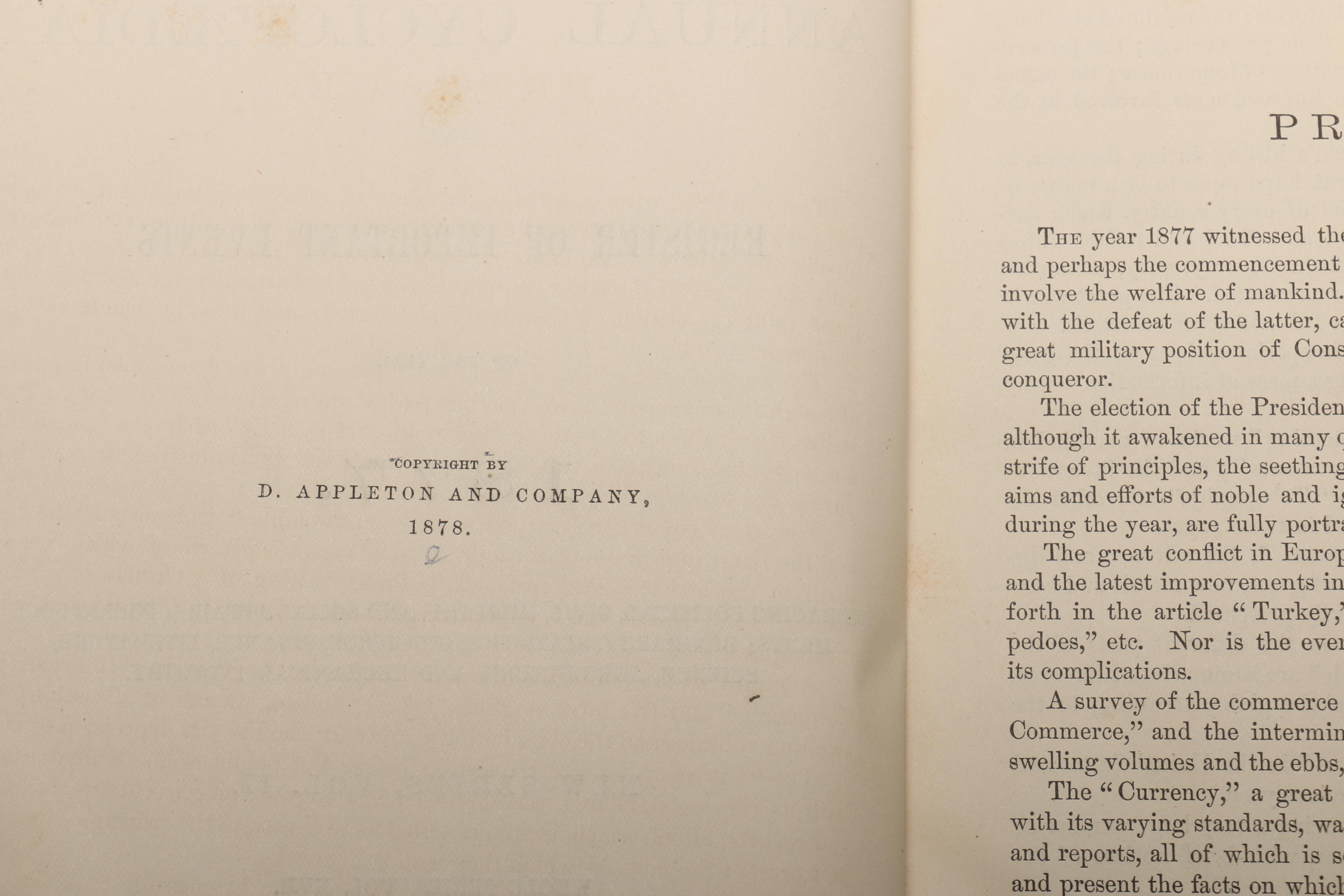 "The Annual Cyclopedia" Volume II and III