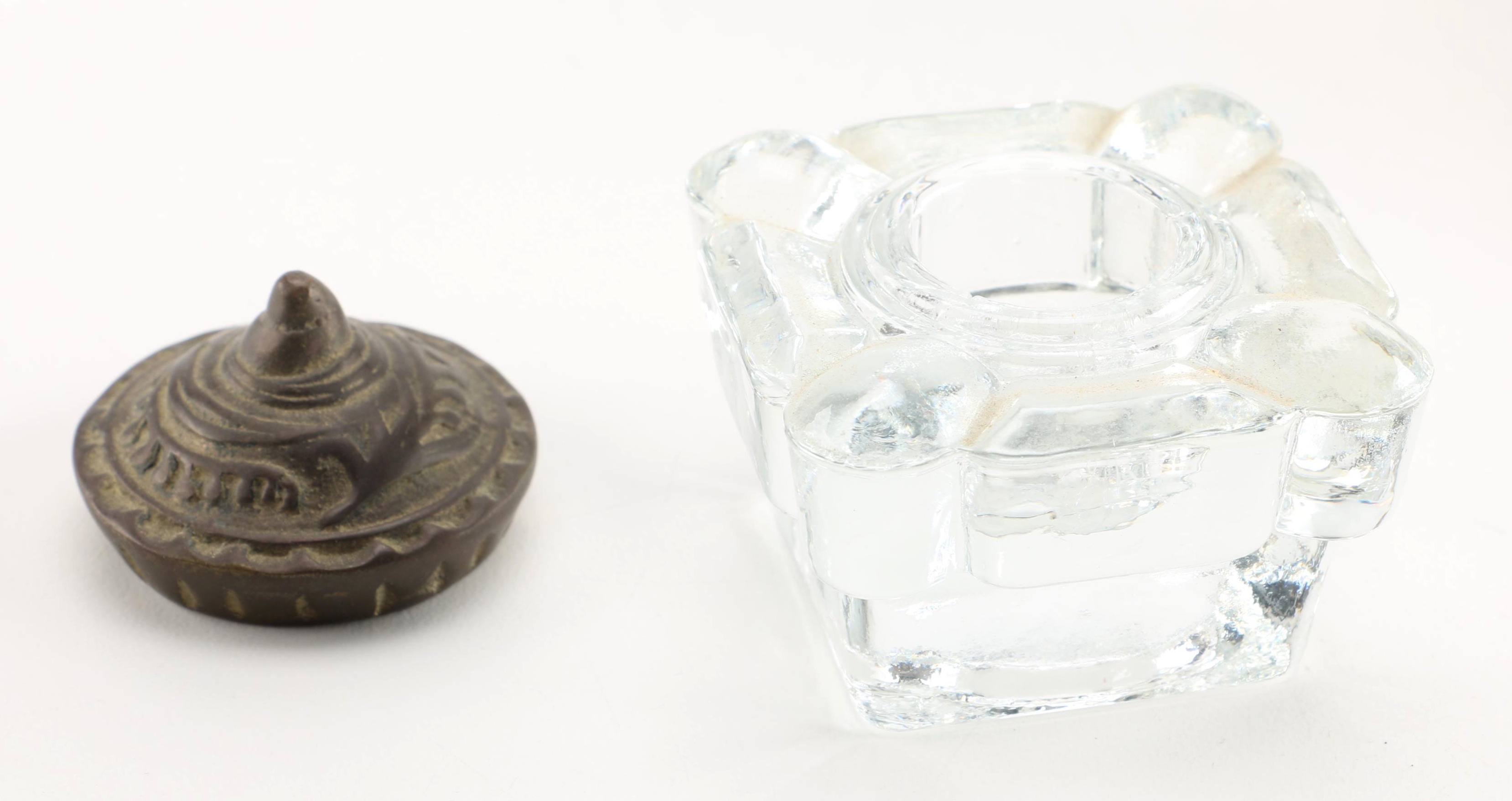 Ornate Brass Inkwell