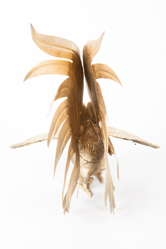 Pair of Vintage Gilded Brass Roosters