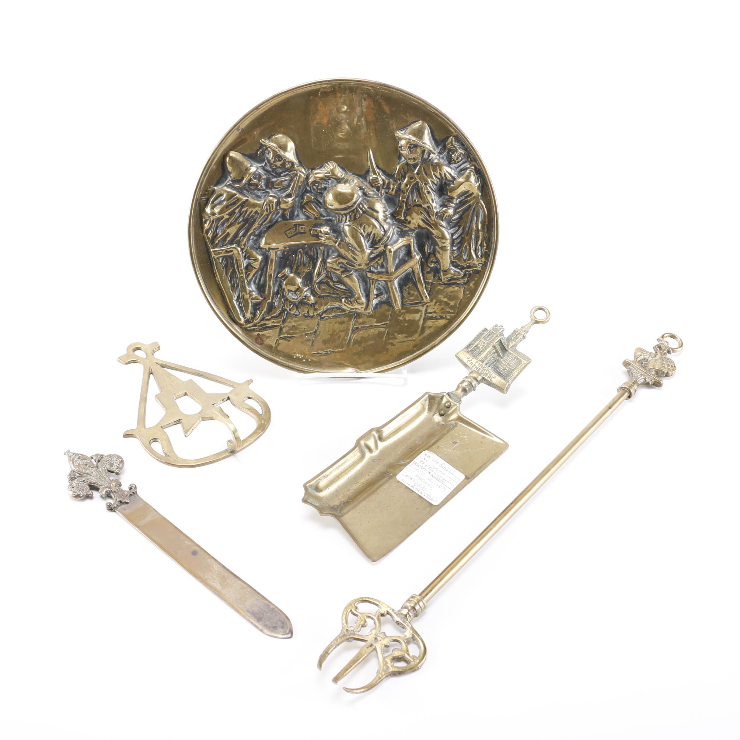 Brass Decor Including Silent Butler