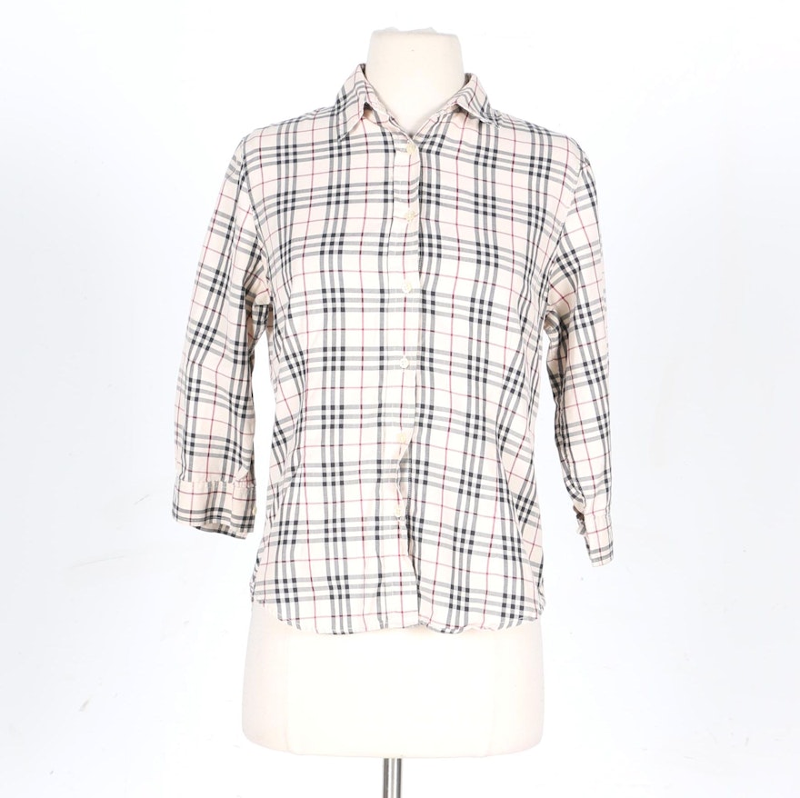 Burberry Plaid Button-Up Shirt
