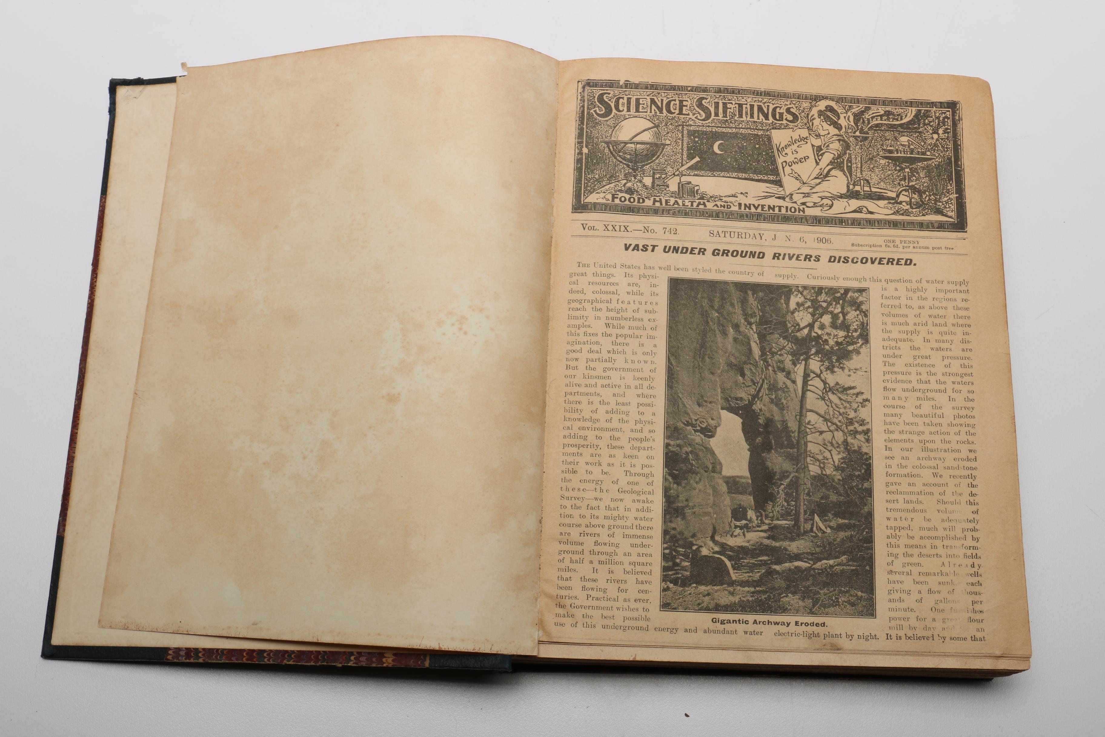 Antique Bound Periodicals Including 1906 "Science Siftings"