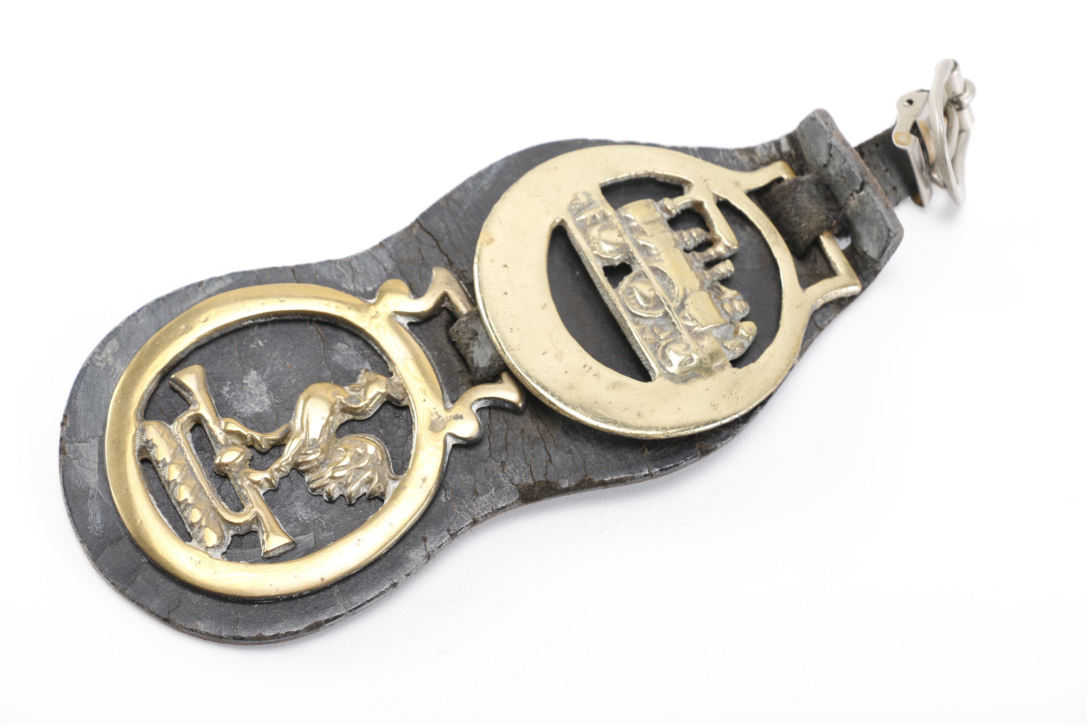 Horse Brasses Mounted on Leather Straps