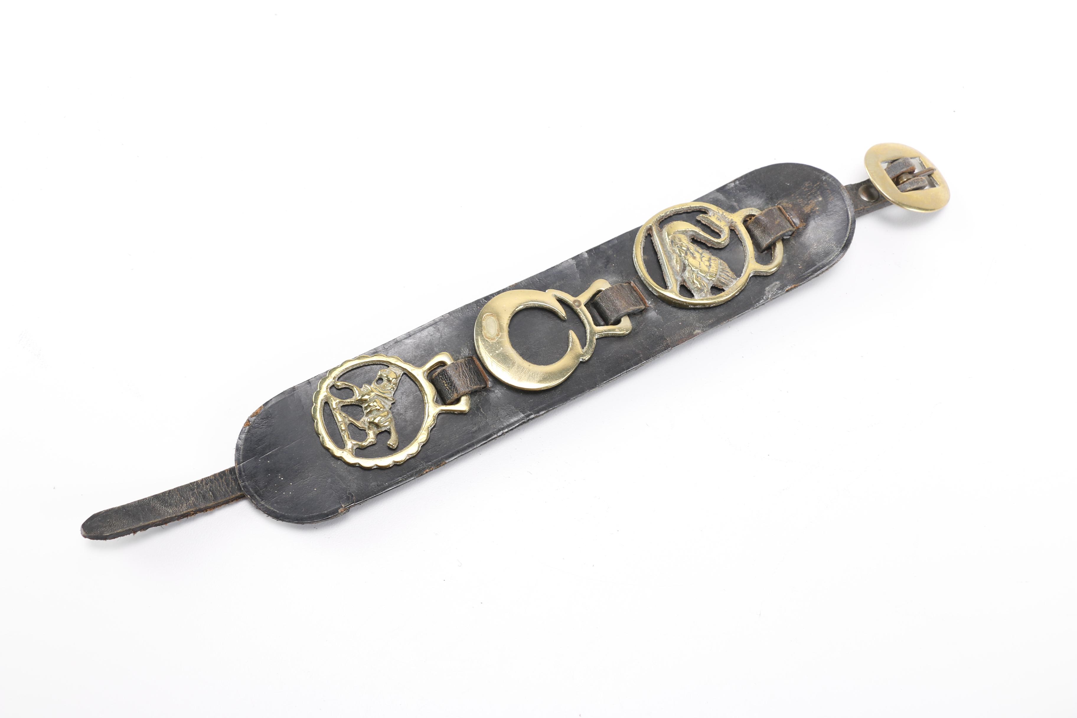 Horse Brasses Mounted on Leather Straps