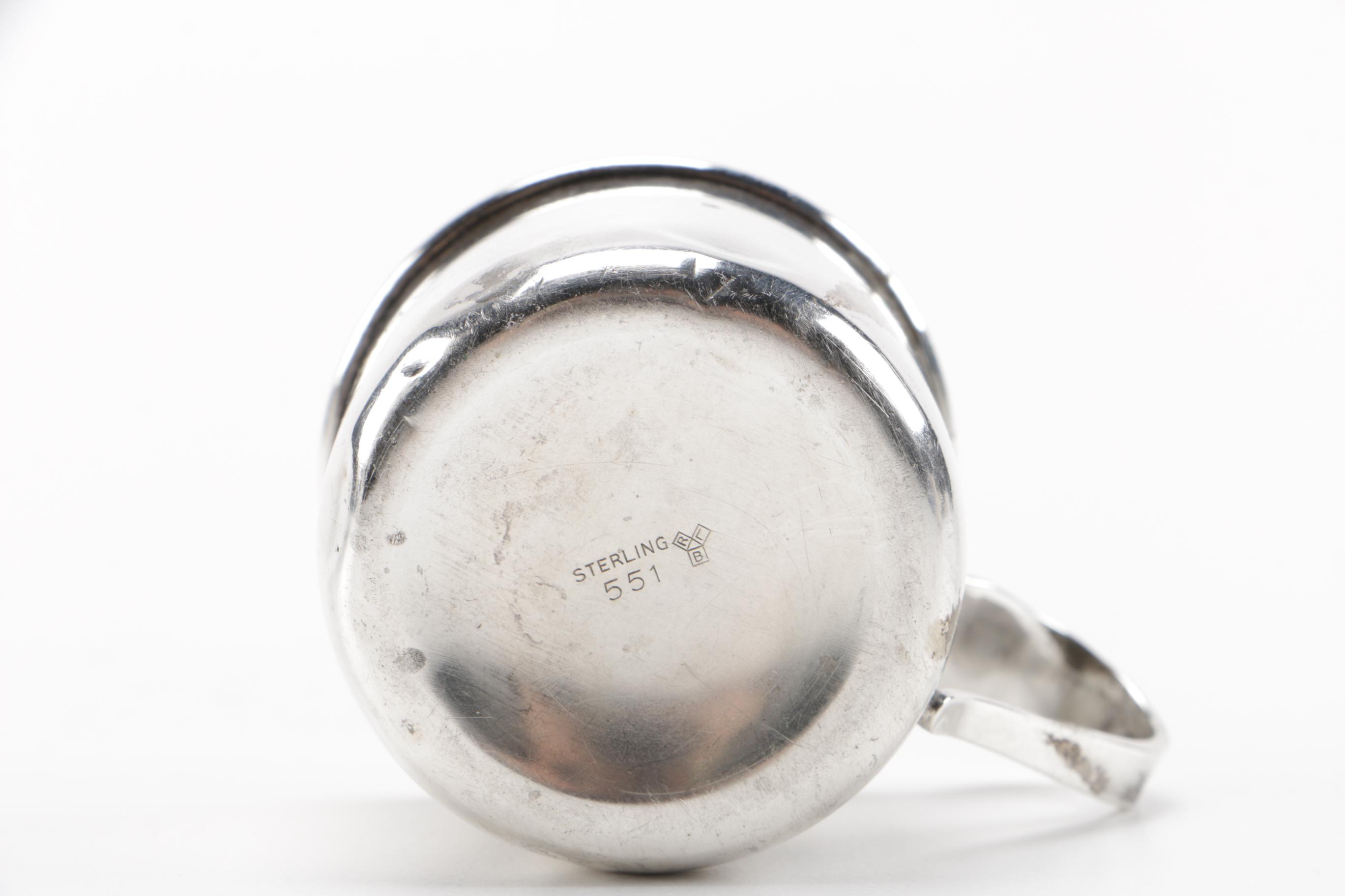 Lunt Silversmiths and M Fred Hirsch Sterling Silver Baby Cups