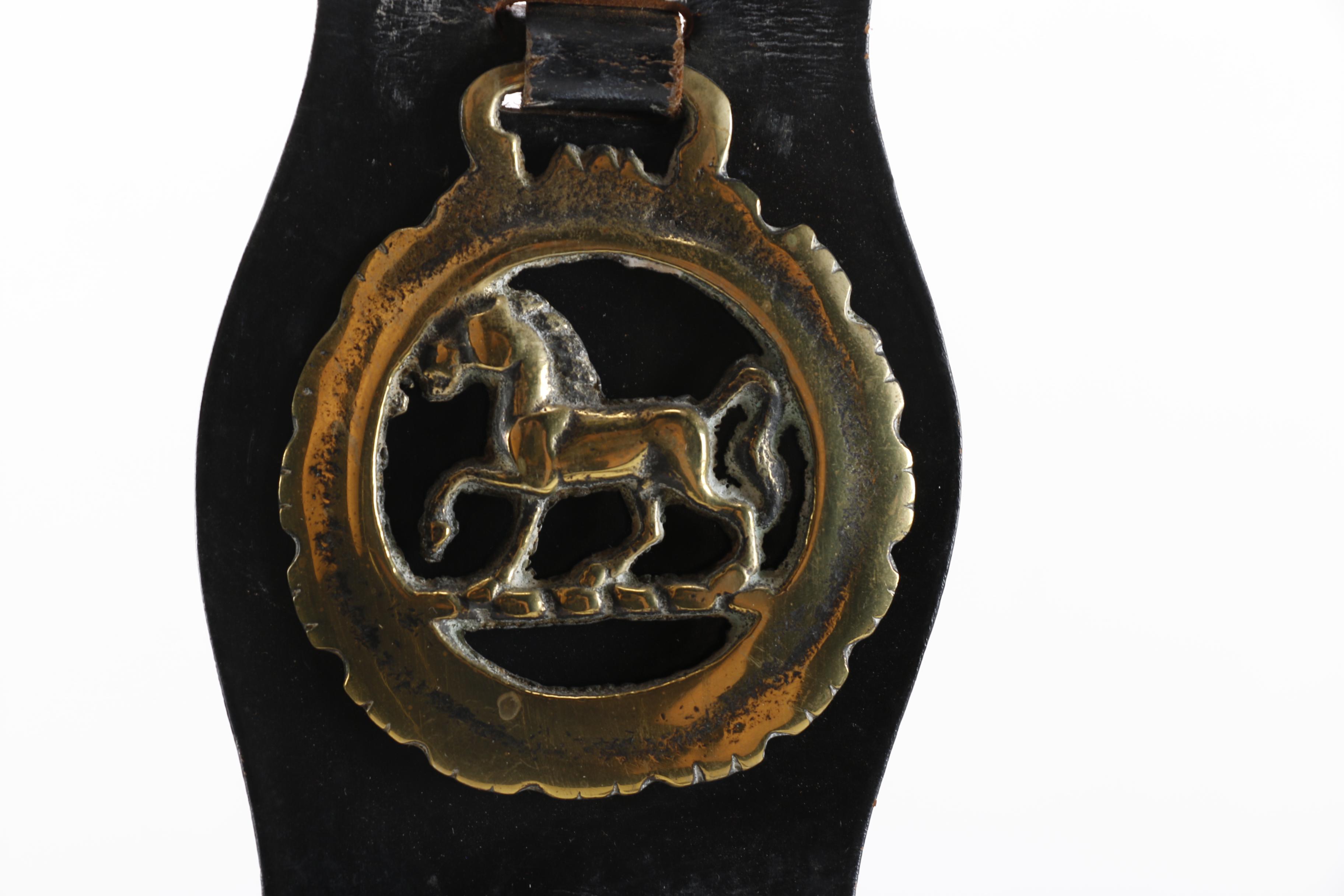 Horse Brasses Mounted on Leather Straps
