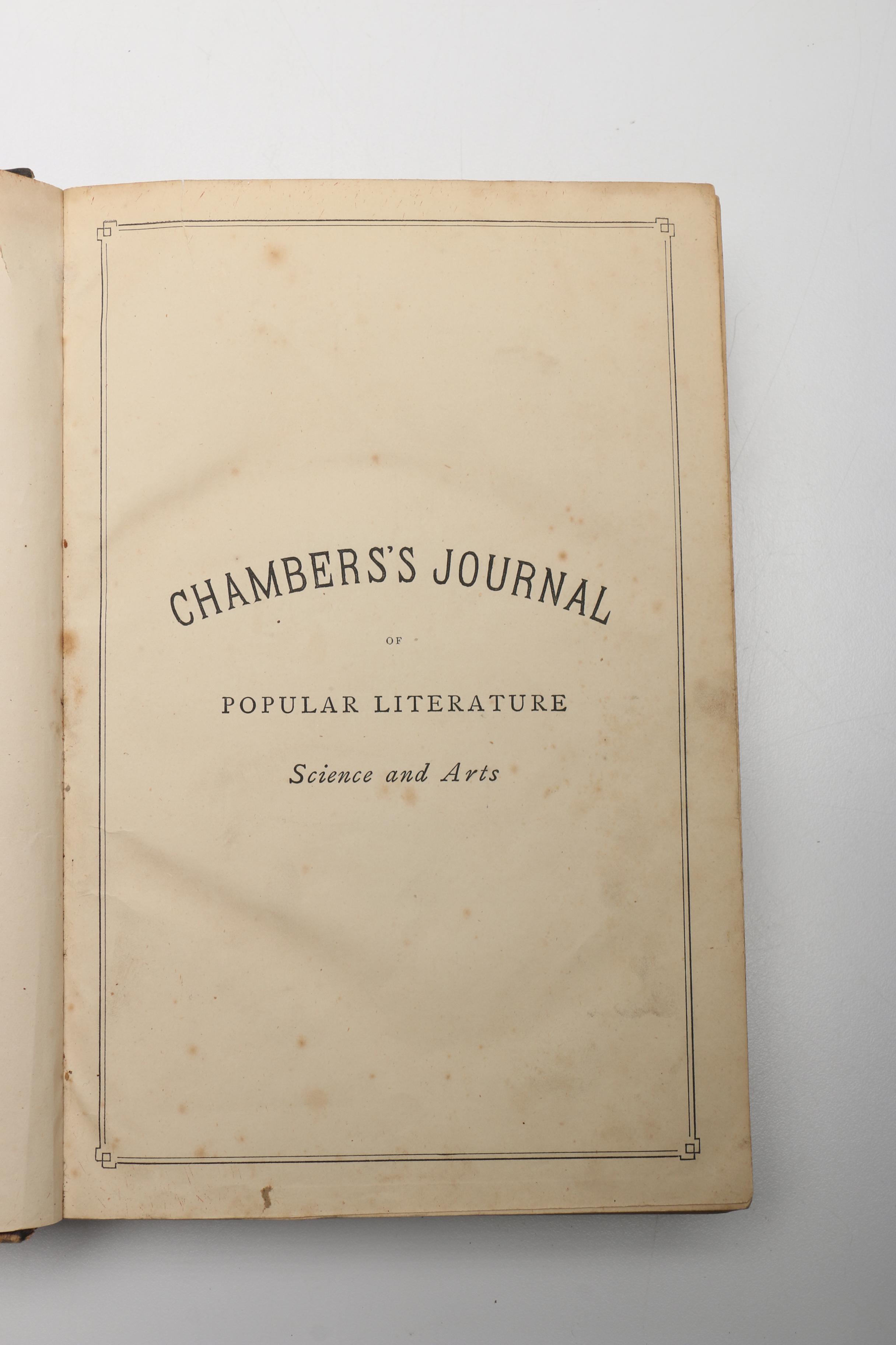 Antique Books Including 1867 "Chambers's Journal of Popular Literature, Science and Arts"